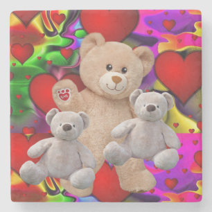 Marble Stone Underlägg Valentine Day Nalle
