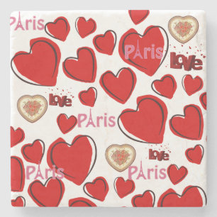 Marble Stone Underlägg Valentine Day Paris Frankri