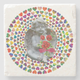 Marble Stone Underlägg Valentines Day Angel