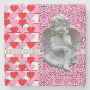 Marble Stone Underlägg Valentines Day Angel