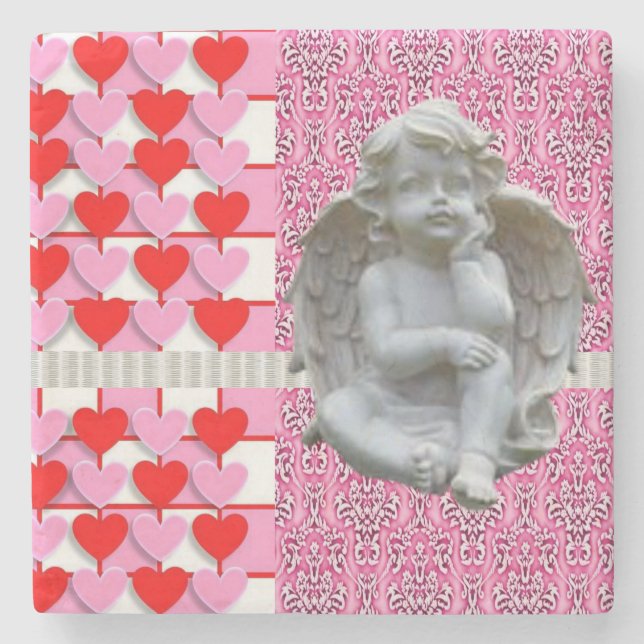 Marble Stone Underlägg Valentines Day Angel (Framsidan)