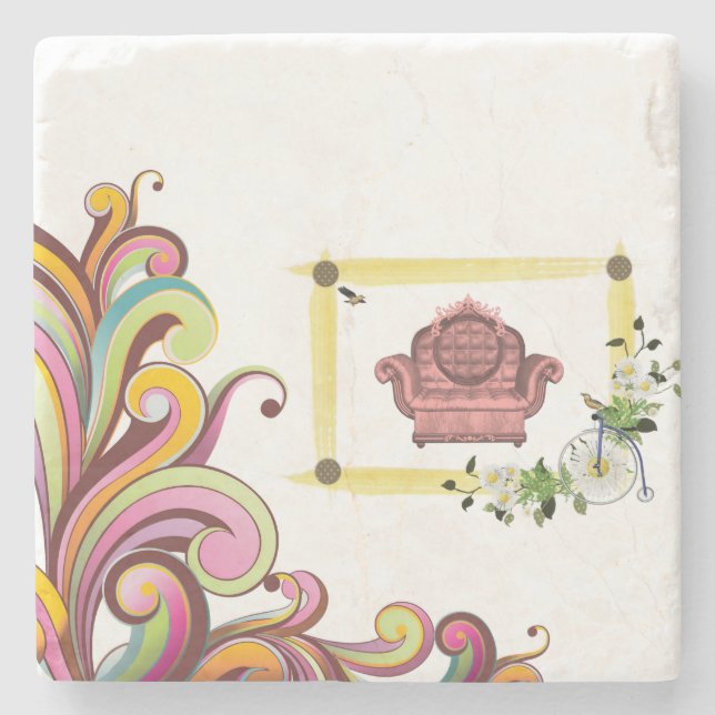 Marble Stone Underlägg Victorian Sten (Framsidan)