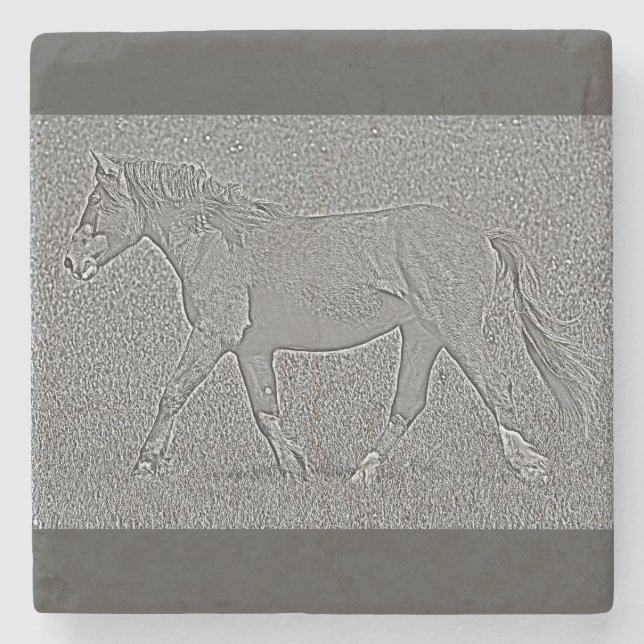 Marble Stone Underlägg - Vild Horse (Framsidan)