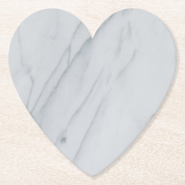 Marble Stone White Heart Papper Underlägg (Framsida)