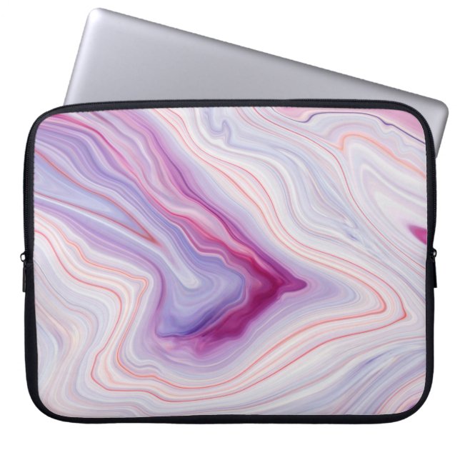 Marble struktur, bakgrund/vit grått marble patt laptop fodral (Framsidan)