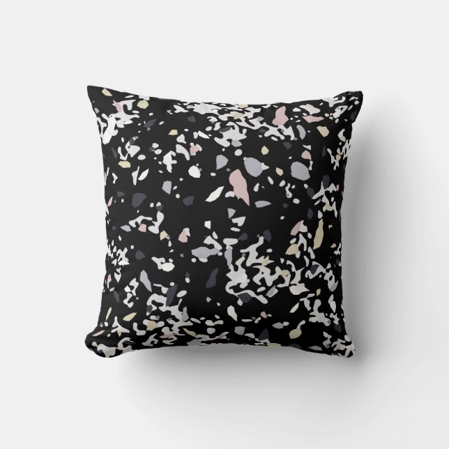 Marble Struktur Black Kudde (Framsida)