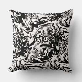 Marble Struktur - Black & White Abstrakt Sömlös Kudde