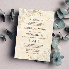 Marble Struktur Blommigt Snöre islamisk muslimsk B Inbjudningar