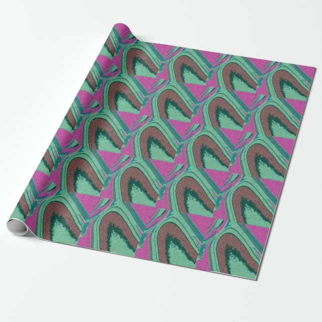 Marble Struktur Colorful Presentpapper (Utrullad)