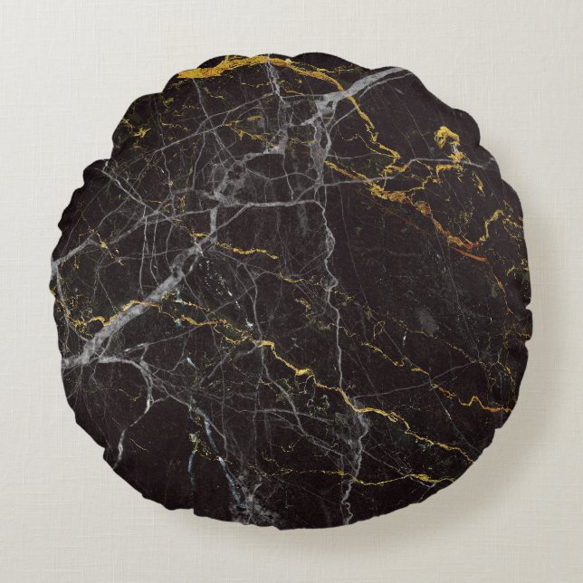 Marble Struktur: Elegant Design Background Rund Kudde (Framsidan)