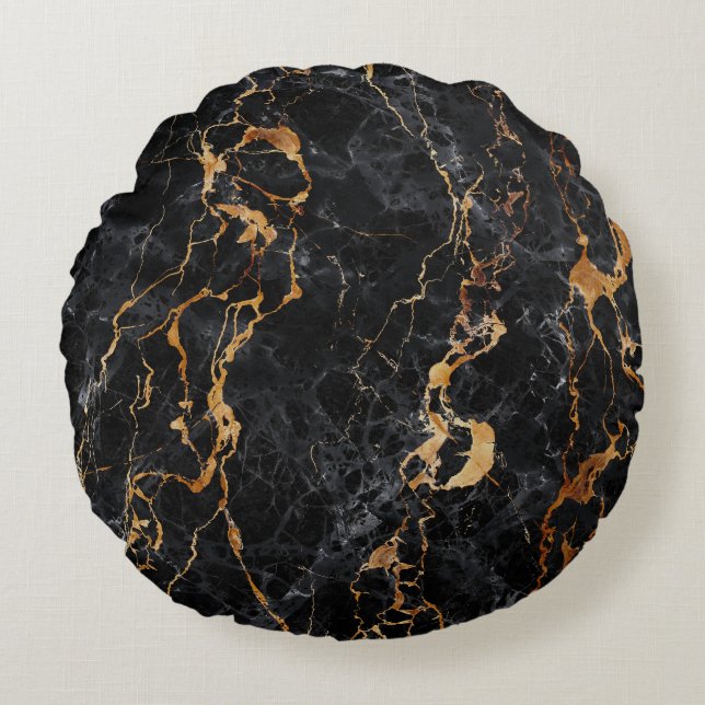 Marble Struktur: Elegant Stone Yta. Rund Kudde (Framsidan)