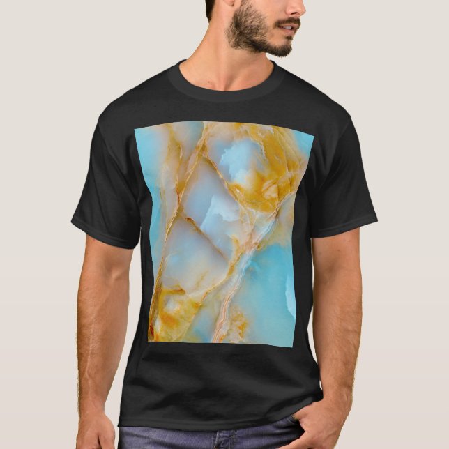 Marble struktur, färglös onyx insida. t shirt (Framsida)