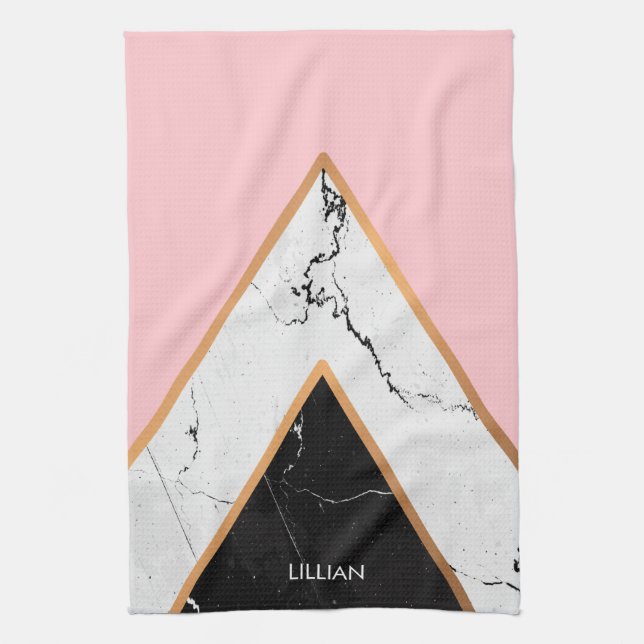 Marble Struktur med Golden Linjer Kökshandduk (Vertikal)