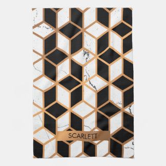 Marble Struktur med gyllene kuber Kökshandduk