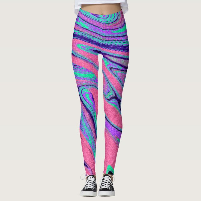 Marble Struktur Mönster söt Leggings (Framsida)
