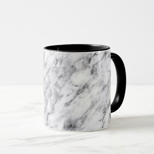 Marble struktur mugg Black och white mugg (Framsida höger)