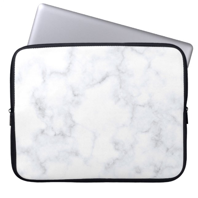 Marble struktur vit mönster laptop fodral (Framsidan)