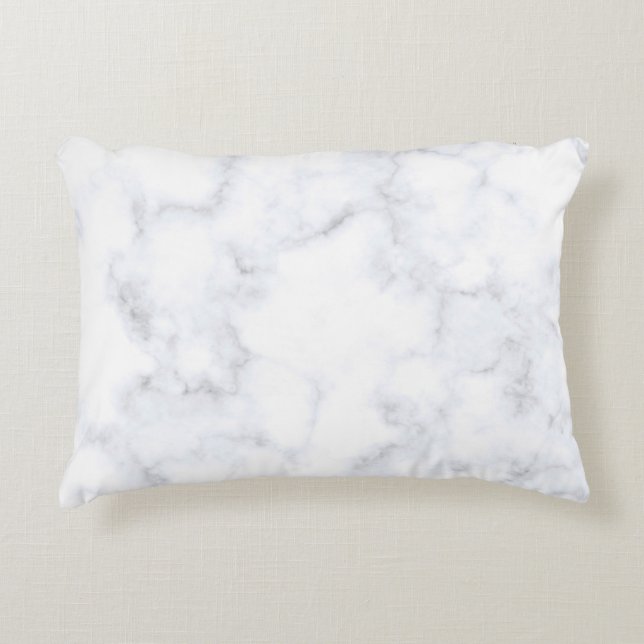 Marble struktur vit mönster prydnadskudde (Framsidan)