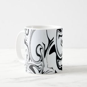 Marble Swirl Struktur - Black and White Tones Kaffemugg