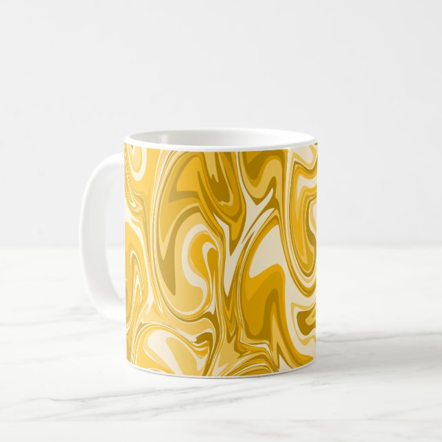 Marble Swirl Struktur - Brown Tones Kaffemugg (Framsida vänster)