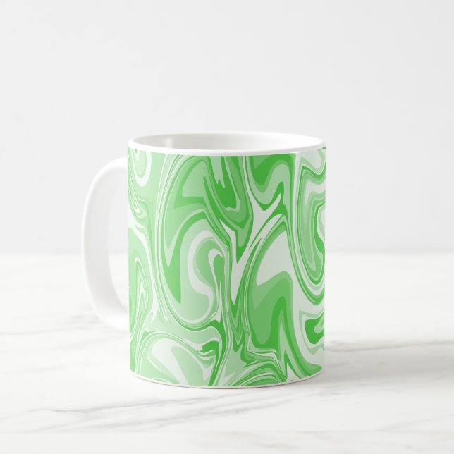 Marble Swirl Struktur - Grönt Tones Kaffemugg (Framsida vänster)
