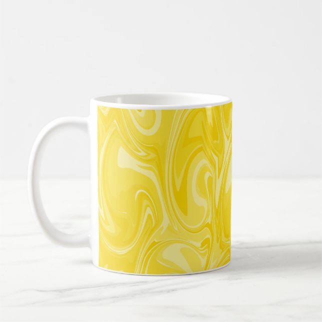 Marble Swirl Struktur - Gult Tones Kaffemugg (Vänster)