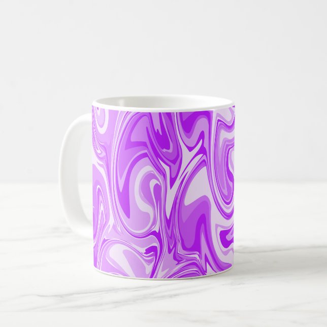 Marble Swirl Struktur - Lila Tones Kaffemugg (Framsida vänster)
