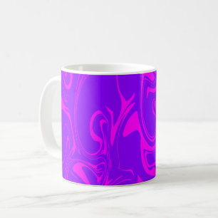 Marble Swirl Struktur - Mörk och Bright Lila Tone Kaffemugg