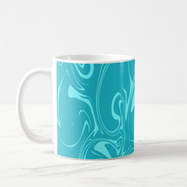 Marble Swirl Struktur - Mörk och ljusblå toner Kaffemugg (Vänster)