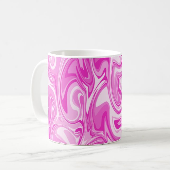 Marble Swirl Struktur - Rosa Tones Coffee Mugg (Framsida vänster)