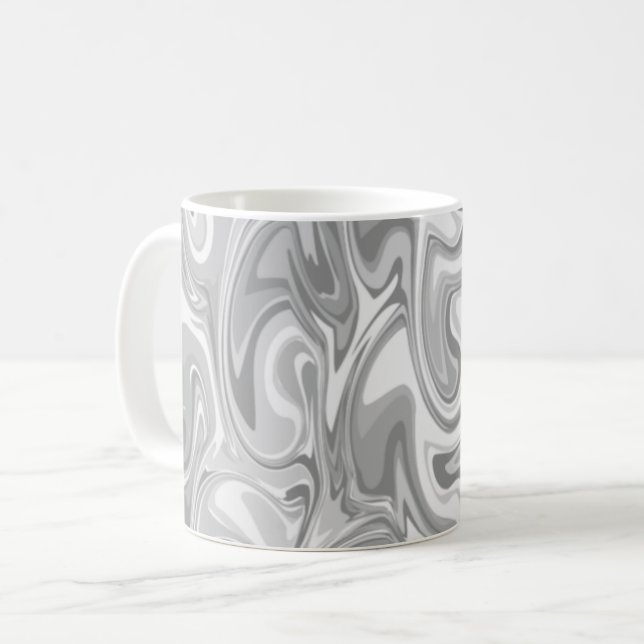 Marble Swirl Struktur - Silver Tones Kaffemugg (Framsida vänster)