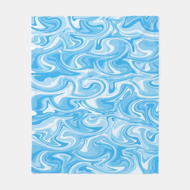 Marble Swirl Texture - Blue Tones  Fleecefilt (Framsidan)