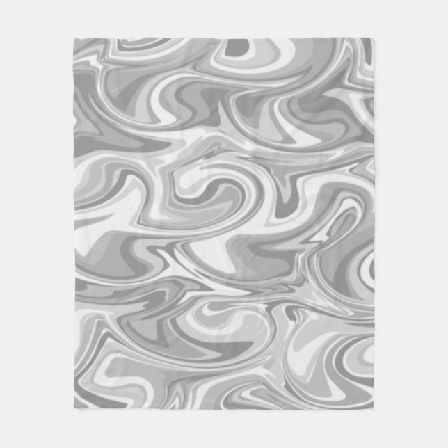 Marble Swirl Texture - Silver Tones Fleecefilt (Framsidan)