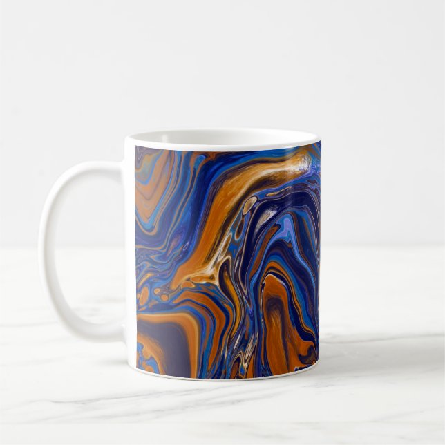 Marble Swirls, av koppar och blå färgad (Vänster)