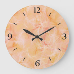 Marble swirrt print - mjuk orange stor klocka