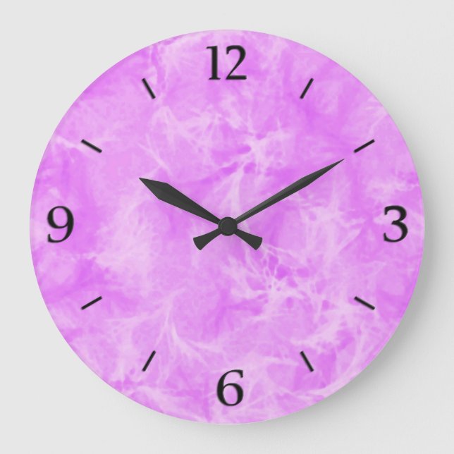 Marble swirrt print - mjuk violett stor klocka (Framsida)