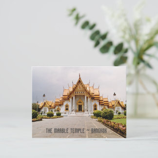 Marble Temple från Guld över Khmer Lejon Bangkok C Vykort