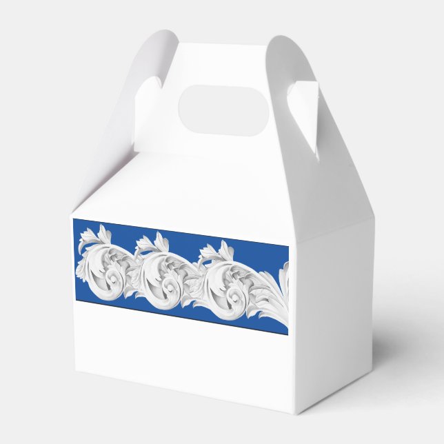 Marble Tendrils på en Gable Favor Box Presentaskar (Framsidan Sidan)