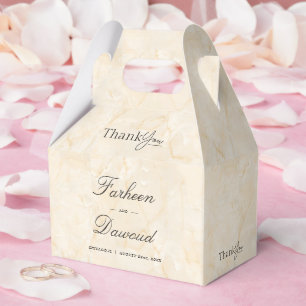 Marble Textured Islamic Bröllop Tack Treat Presentaskar