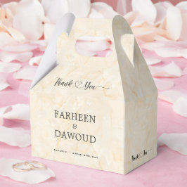 Marble Textured Islamic Bröllop Tack Treat Presentaskar