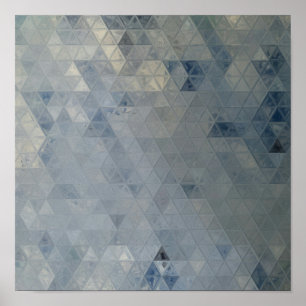 Marble Tiles, grått och Blue Mosaic Poster