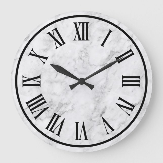 Marble Titta Roman Numerals Stor Klocka (Framsida)