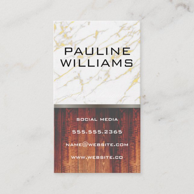 Marble | Träskivor Visitkort (Framsida)