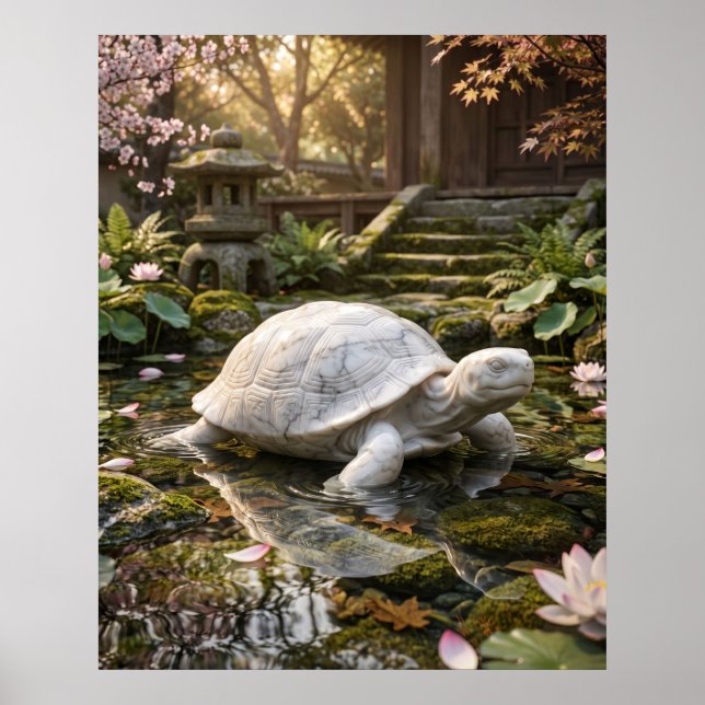 Marble Turtle Kustnära lugn Poster (Framsidan)