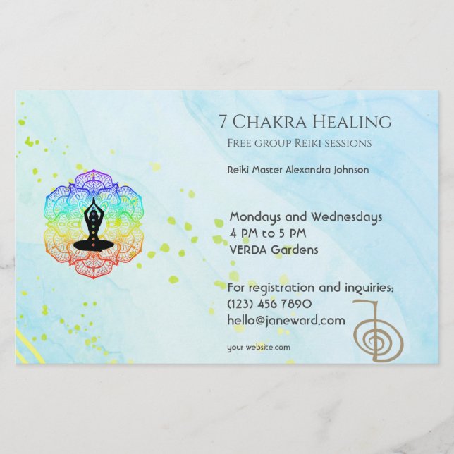 Marble Vågar Chakra Energy Healer Reiki Vågrät Flygblad (Framsidan)