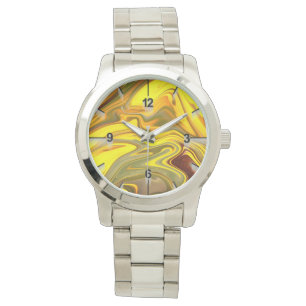 Marble Vågar Gult Digital Papper-55448 Armbandsur