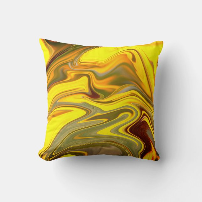 Marble Vågar Gult Digital Papper-55448 Kudde (Framsida)