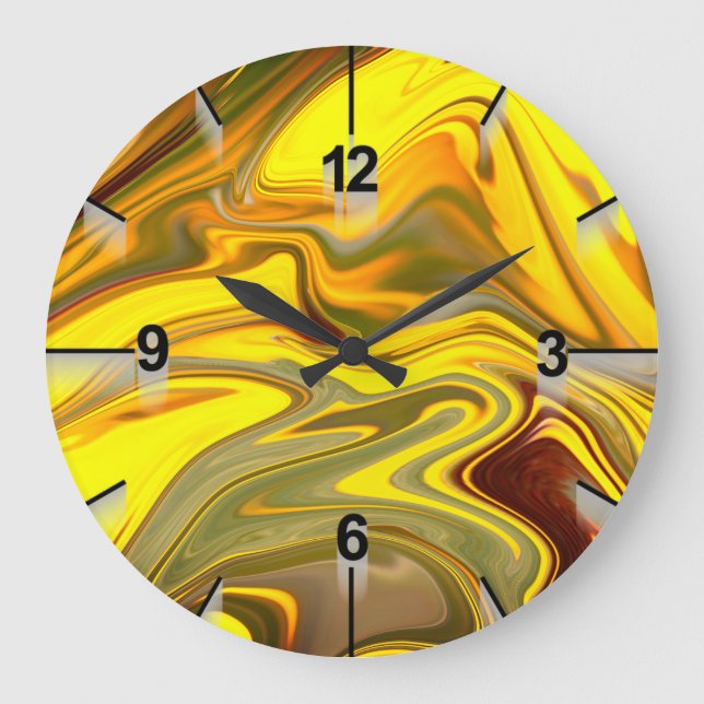 Marble Vågar Gult Digital Papper-55448 Stor Klocka (Framsida)