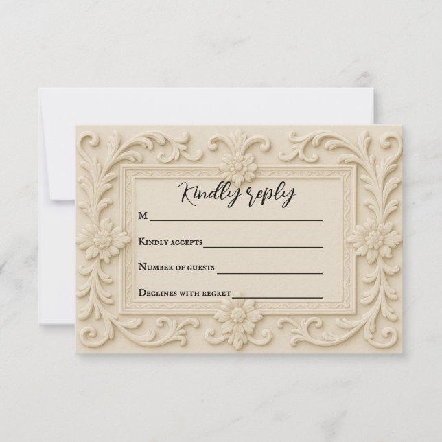Marble Veil Bröllop OSA Card (Framsida)