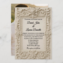 Marble Veil Photo bröllopsinbjudan